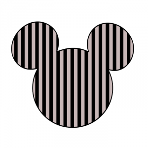 Cabeza Mickey rayas negras gris