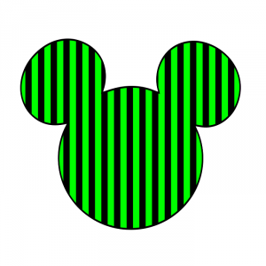 Cabeza Mickey rayas negras verde